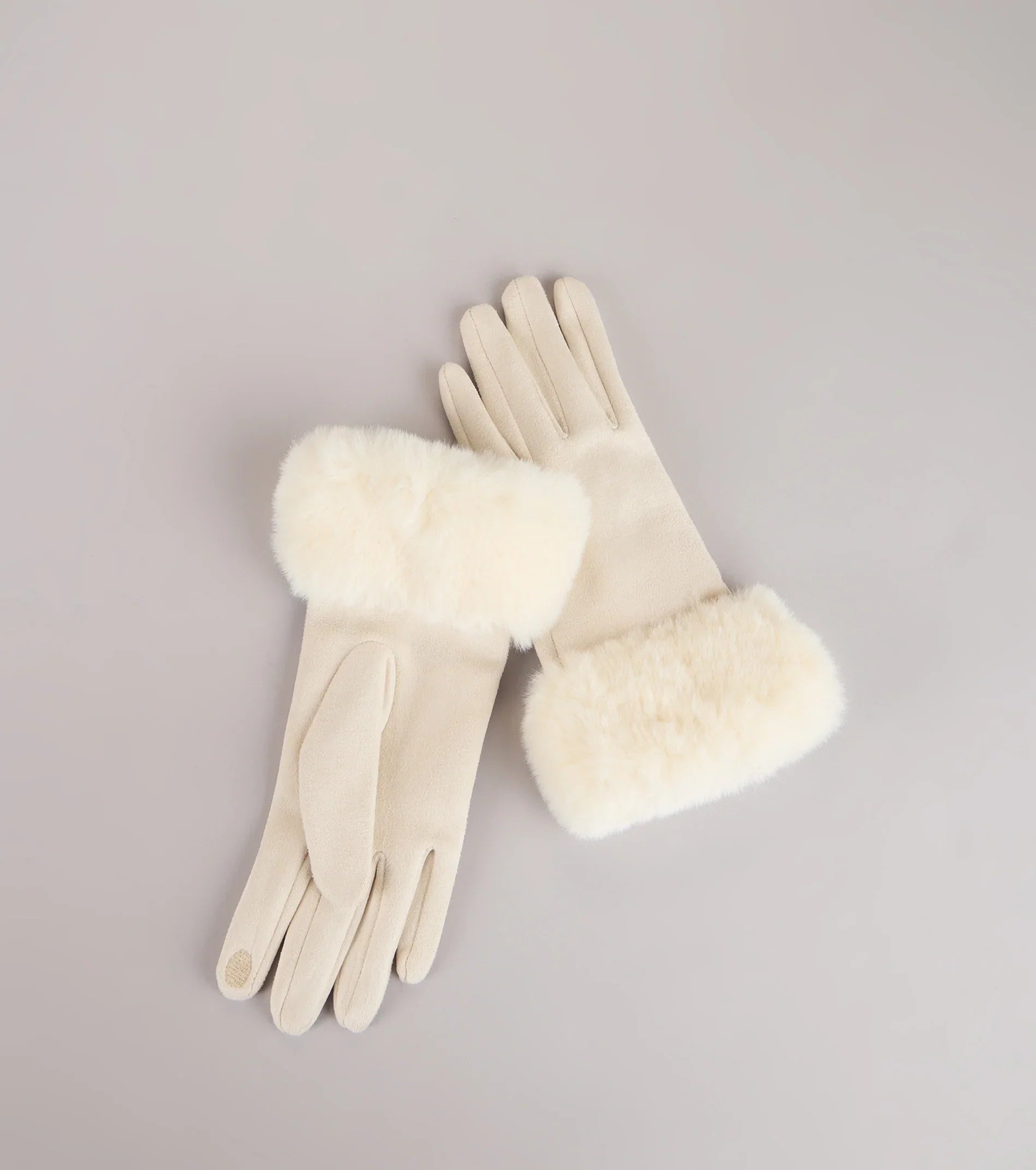 Cold Weather Luxe Faux Fur Trim Gloves